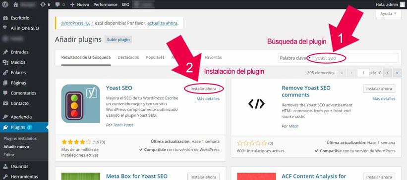 instalar plugins wordpress