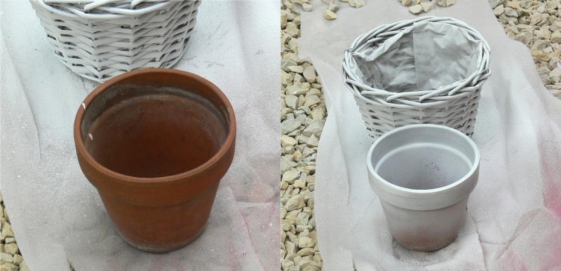 macetero antes y despues pintura spray