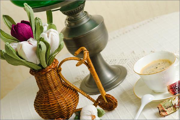 ramo de tulipanes de papel crepé