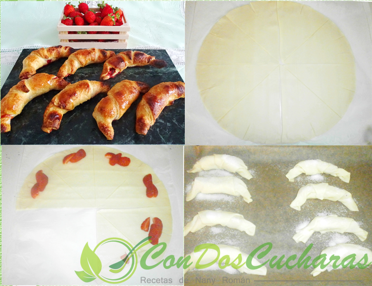 Croissant con fresas