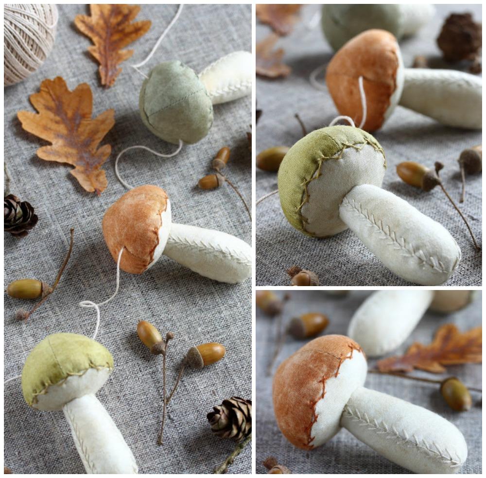 Diy setas de tela - decoración de otoño