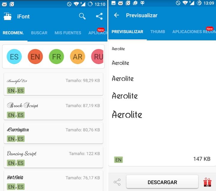 Cómo instalar una fuente en Android sin root app ifont samsung flipfont