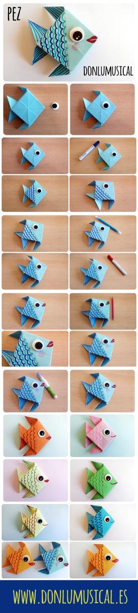 tutorial origami papiroflexia pez