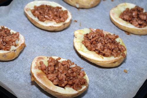 rellenar las Patatas Rellenas de Carne