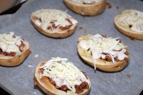 Patatas Rellenas de Carne antes del horno