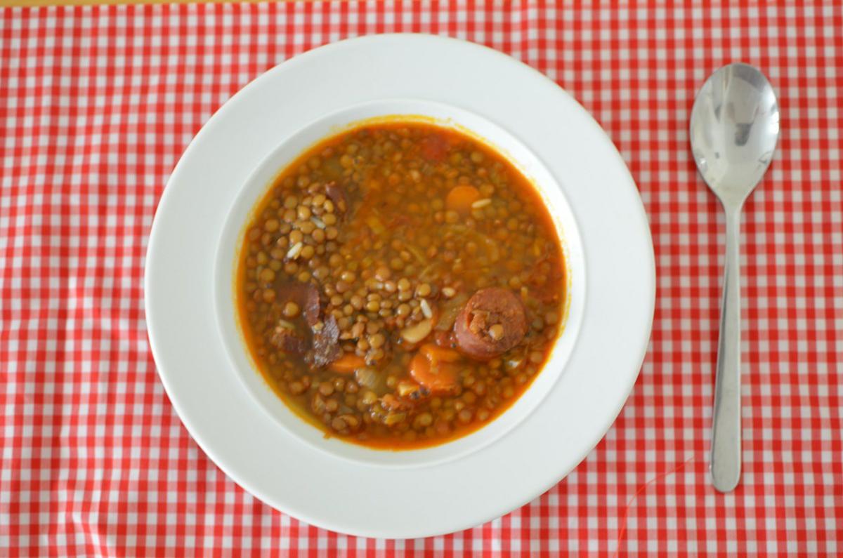 lentejas estofadas con chorizo