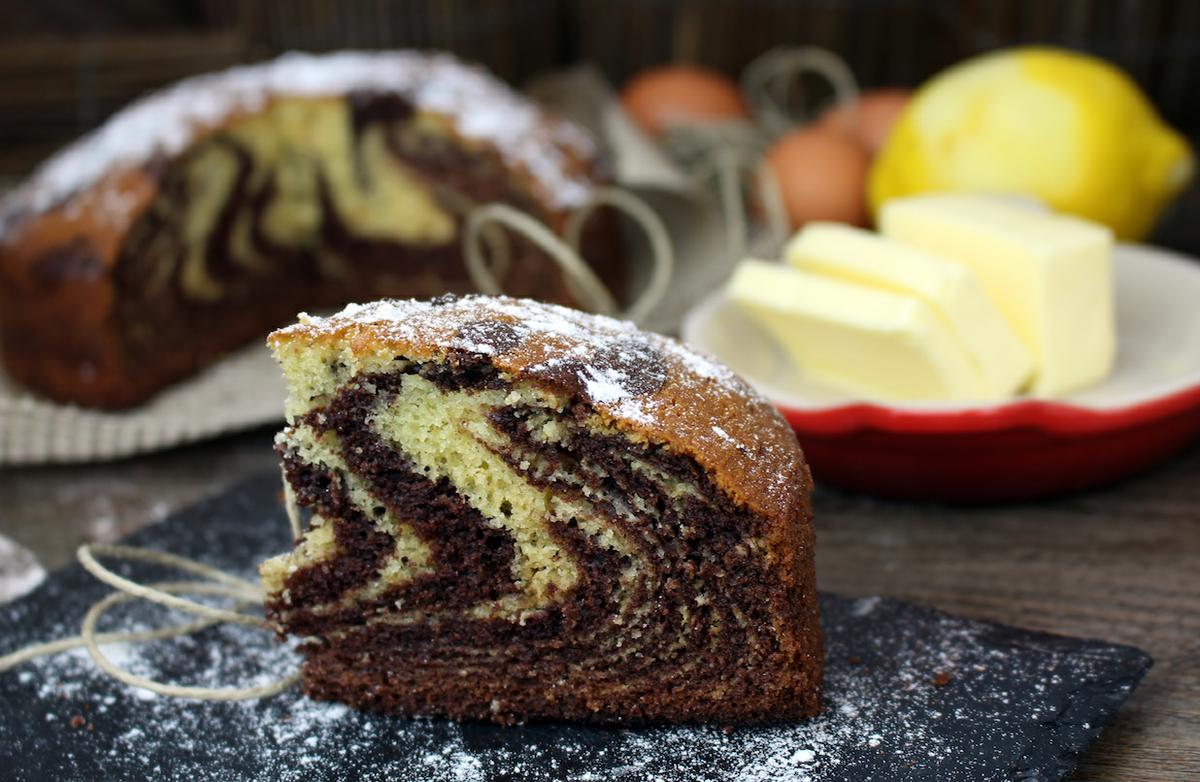 Bizcocho cebra sin lactosa (de queso mascarpone y cacao)