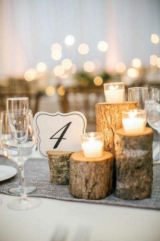 decoración mesas invierno boda