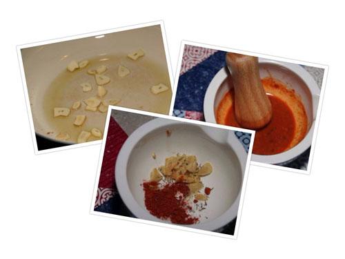 preparar el majado para las patatas al ajillo