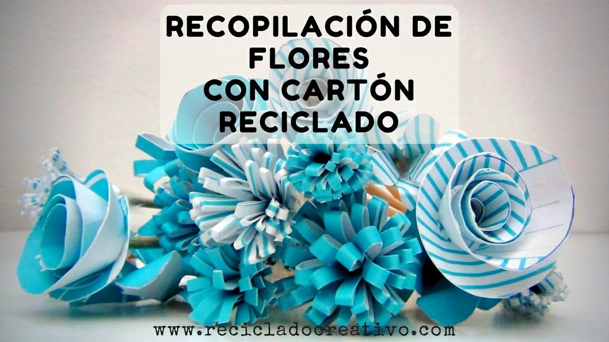 Ramo de flores con cartón - papel reciclado