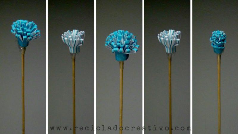 Ramo de flores con cartón - papel reciclado