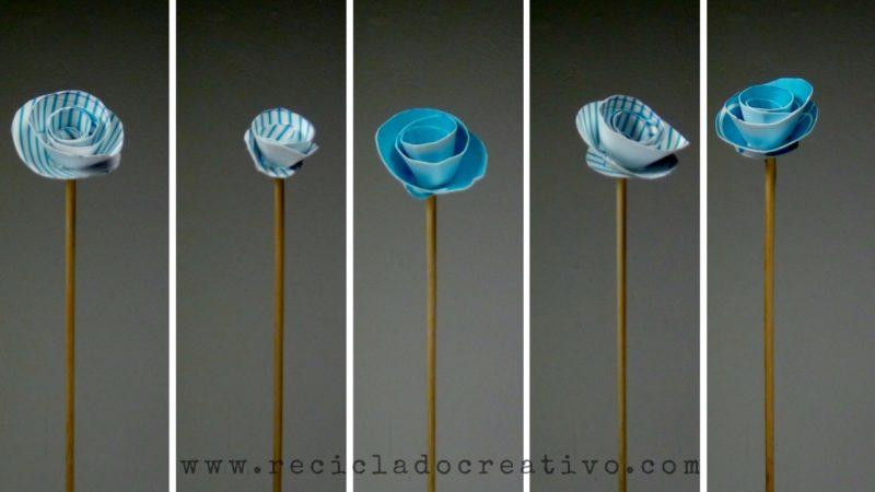 Ramo de flores con cartón - papel reciclado