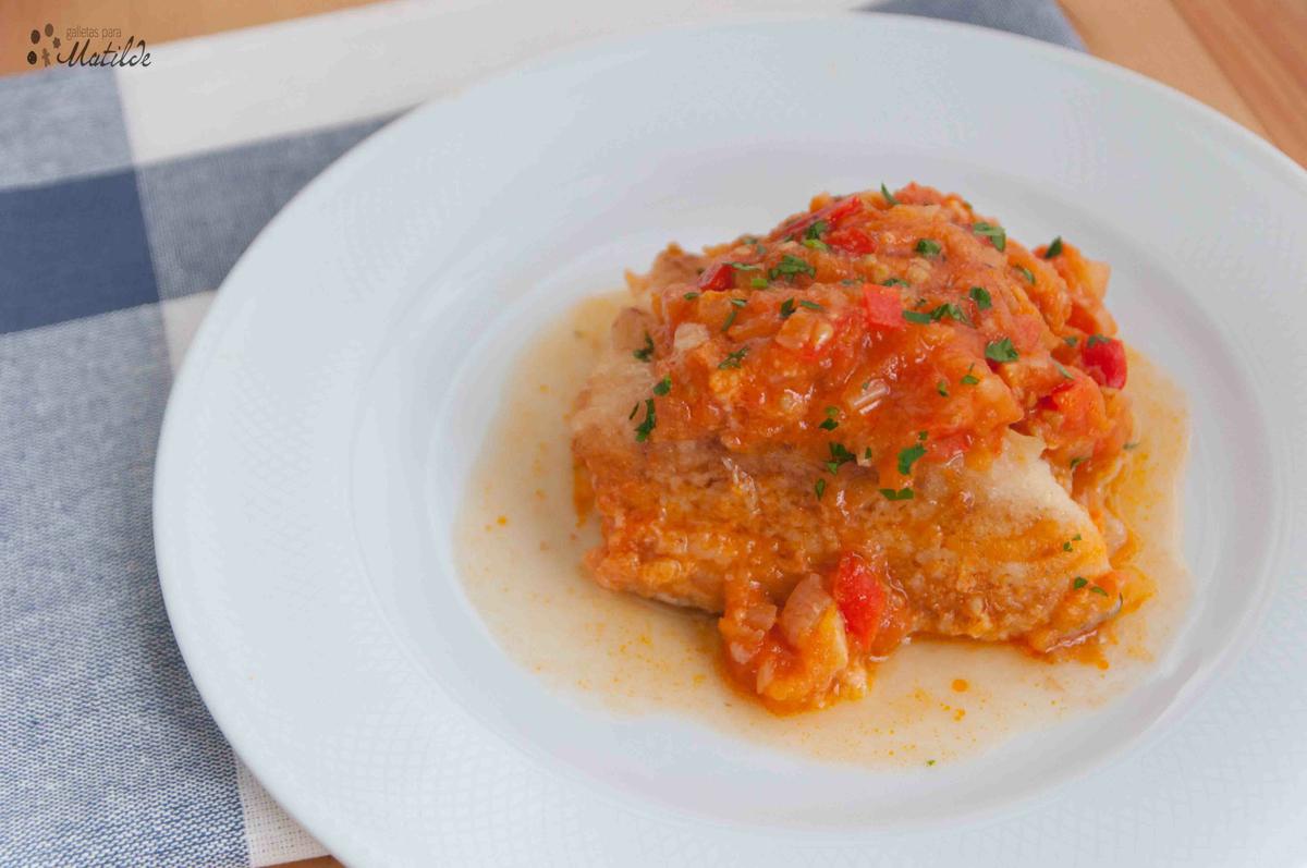 Bacalao guisado con tomate