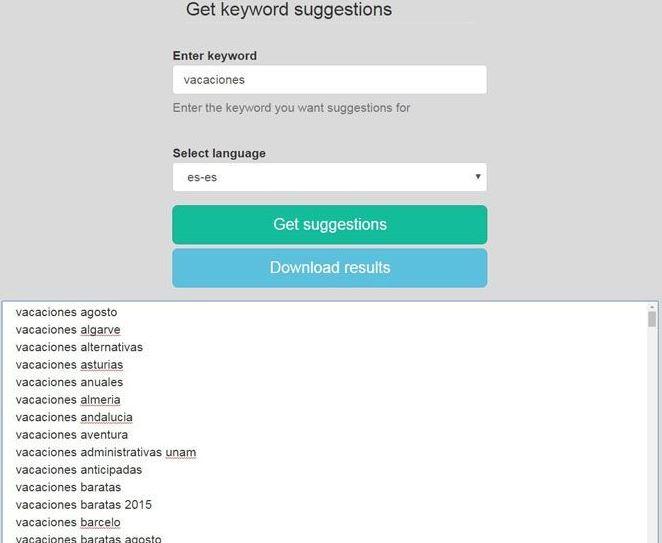 Herramientas para palabras clave