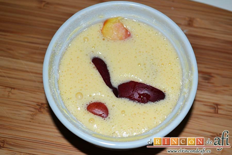 Delicias de nectarina, añadir los gajos de nectarina