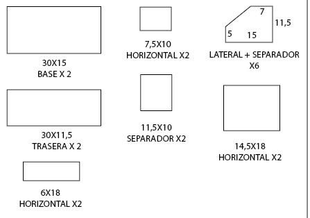 medidas organizador de carton