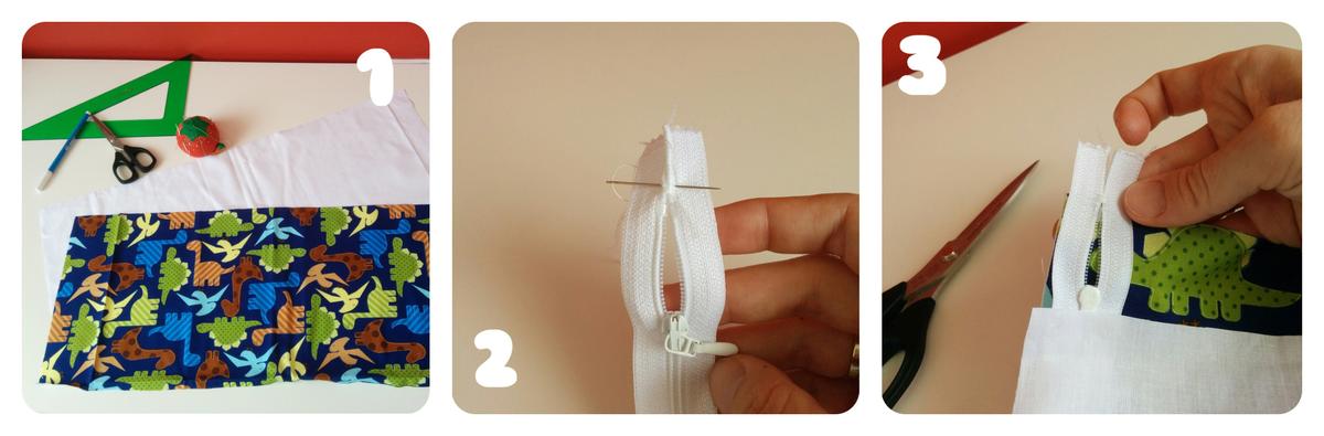 Paso a paso 1 bolsa de tela cremallera