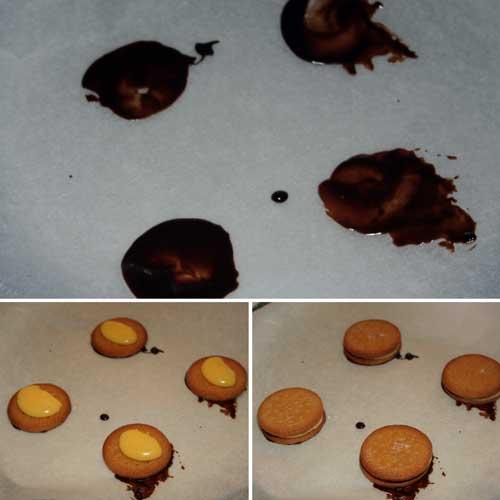 montar las tartas de galletas individuales