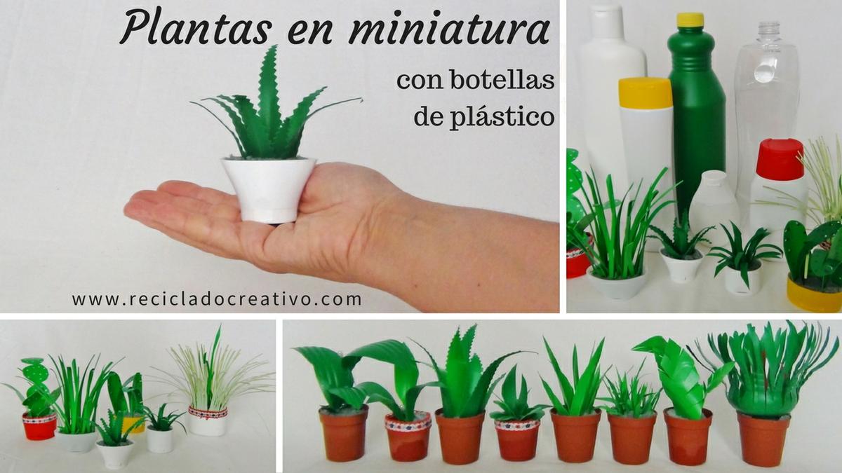 DIY Manualidades miniaturas plantas con botellas de plástico
