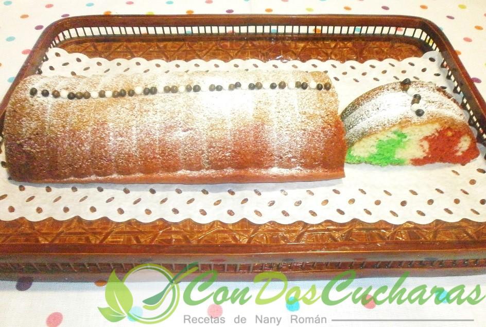 Bizcocho de queso tricolor