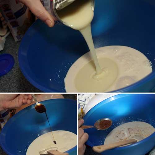 preparacion del flan de queso