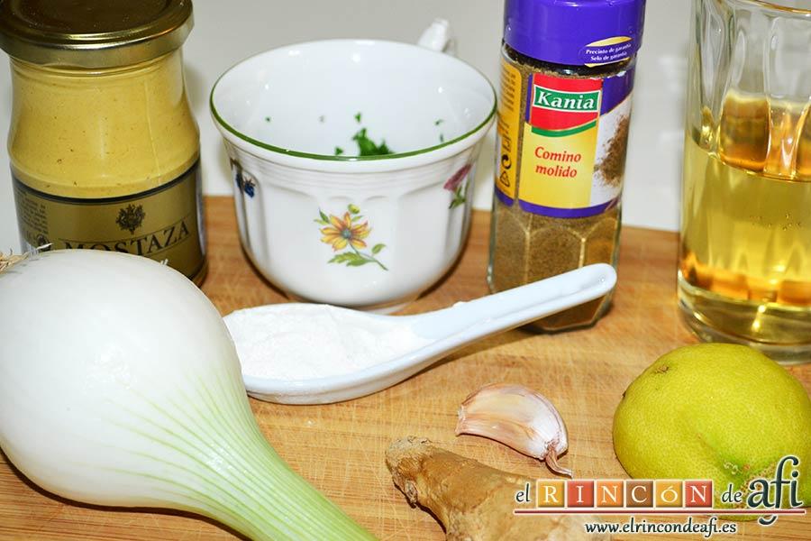 Mejillones con salsa de mostaza, preparar los ingredientes
