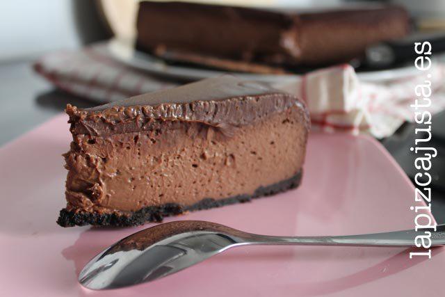 el cheesecake de chocolate y ganache