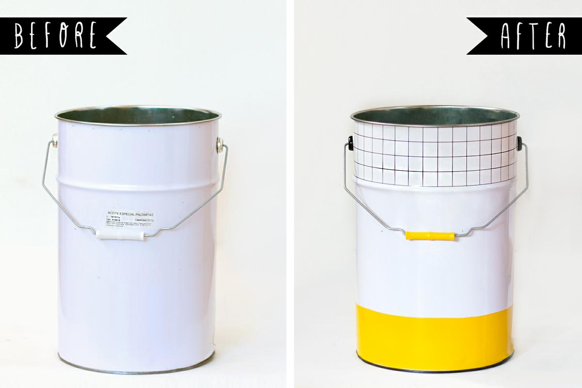 Lata grande Upcycling, visto en "I am a Mess Blog"