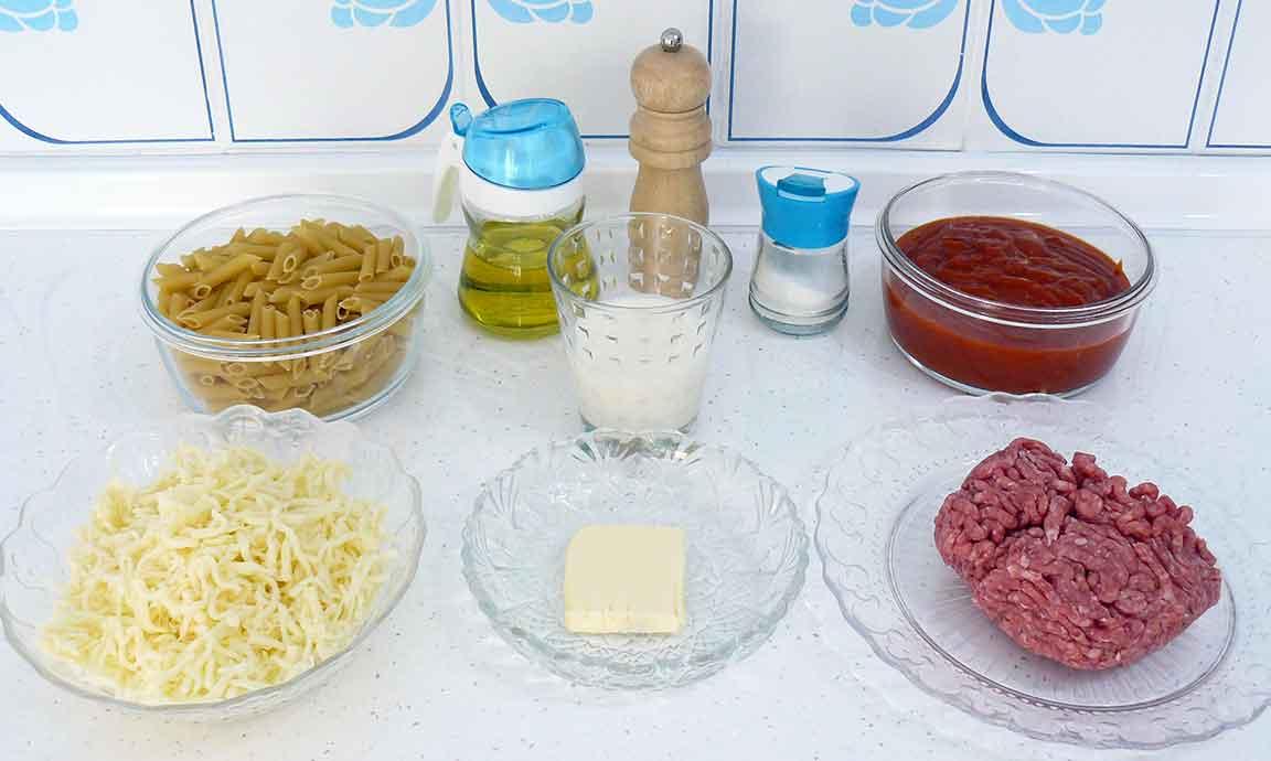 Macarrones con carne gratinados