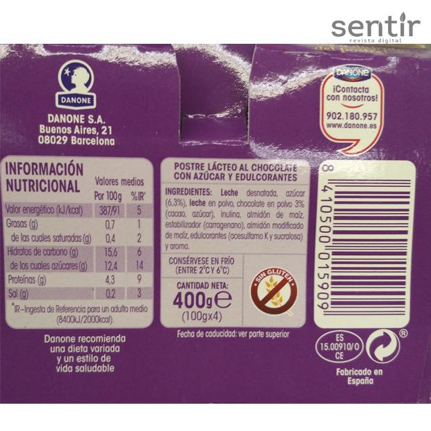 etiquetas nutricionales trampa danone