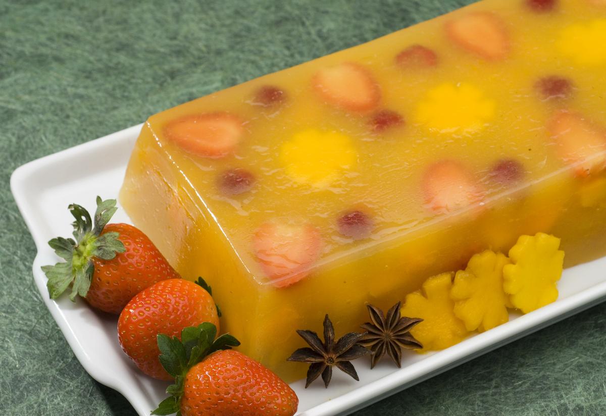 Gelatina con frutas