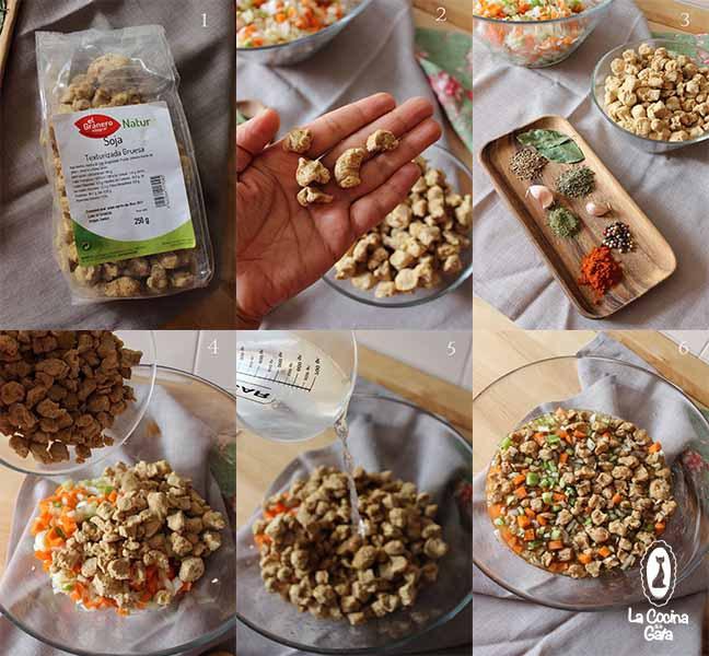 Paso a paso del guiso de soja