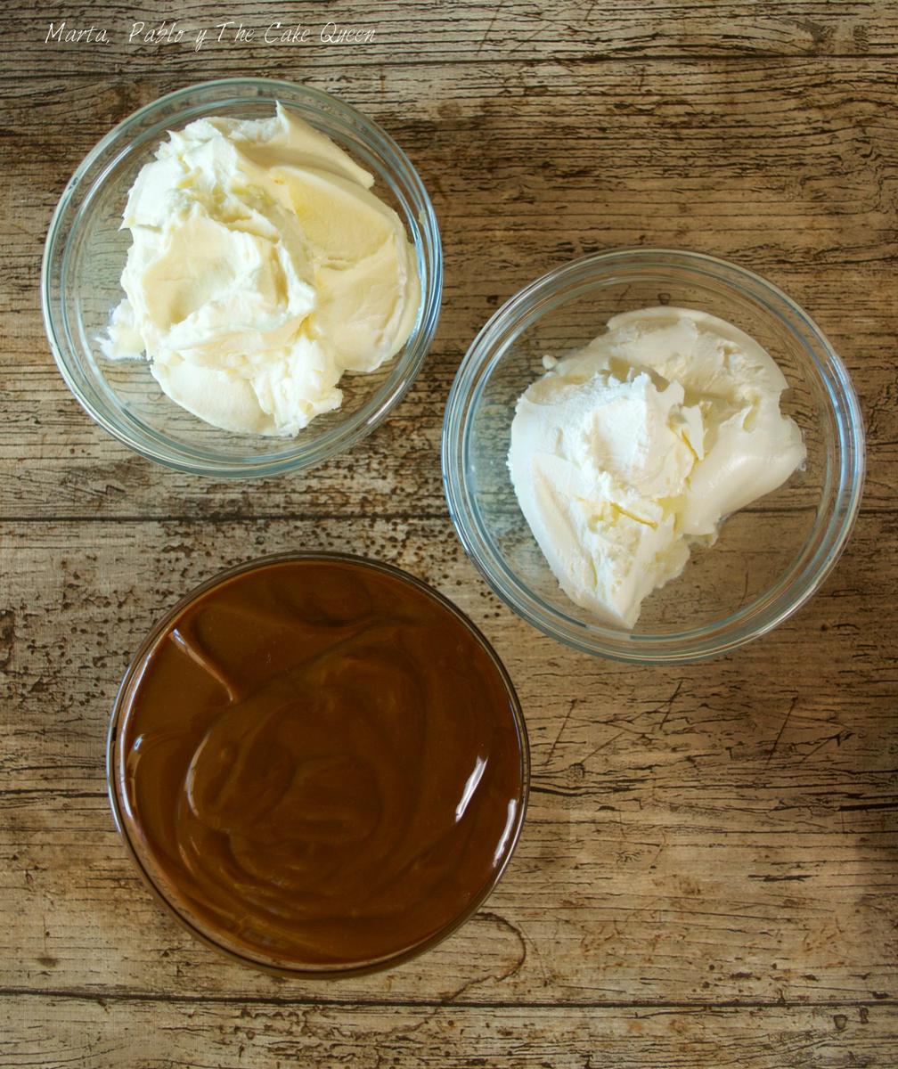 Dulce de leche, queso crema y mascarpone 