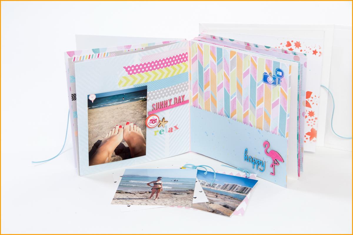 En este caso he hecho un bolsillito para meter un par de tarjetitas con foto