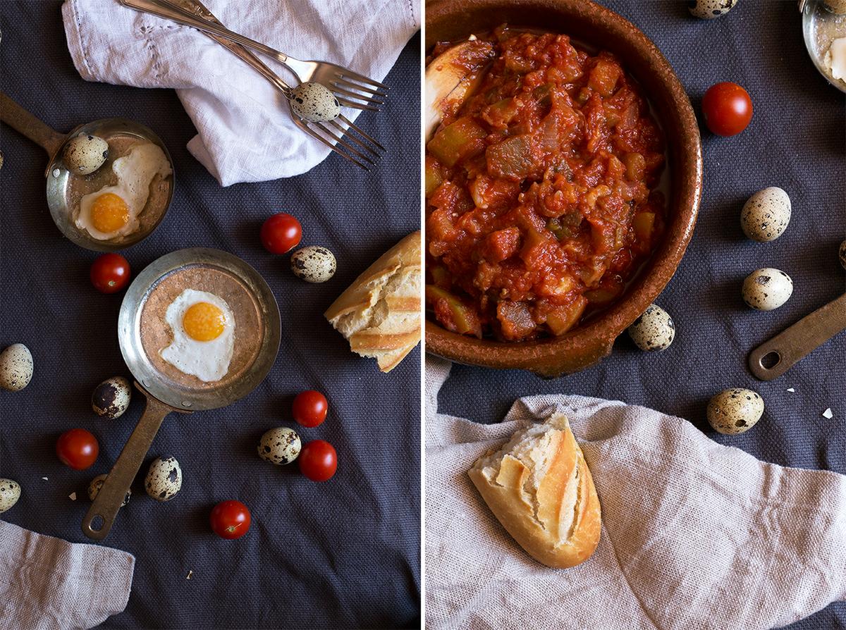 berenjena, calabacín y pimiento
