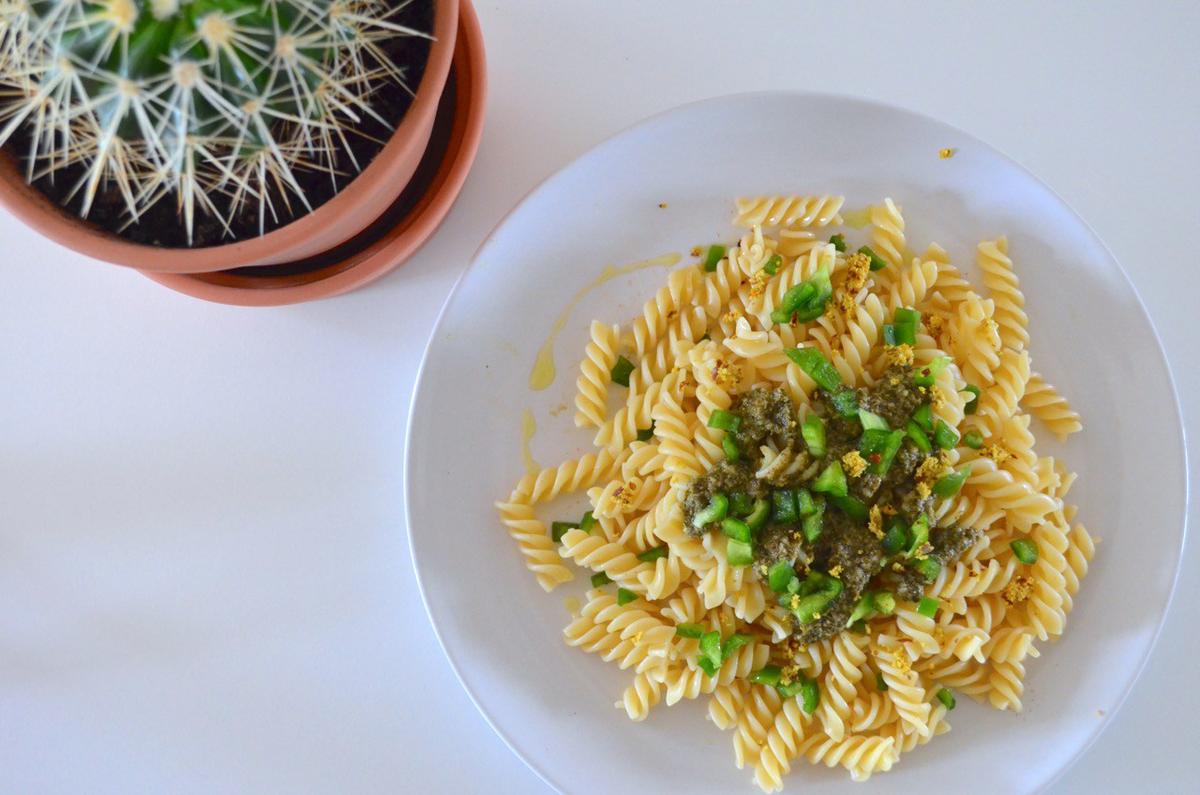 Pasta con pesto de brócoli