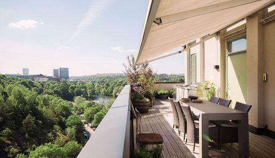 Barbacoa en un ático de gran ciudad