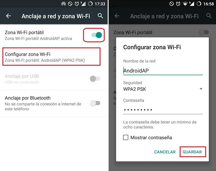 Cómo compartir la conexión a internet en Android bluetooth usb wifi router tehtering anclaje de red