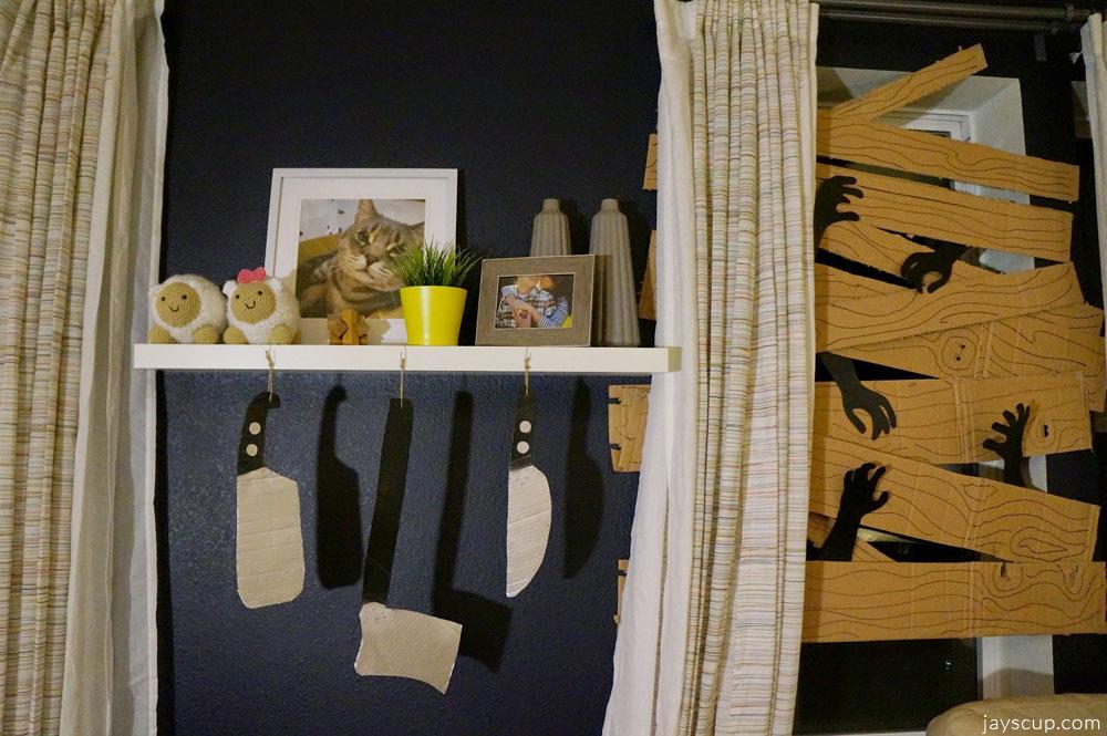 ventana tapiada diy halloween