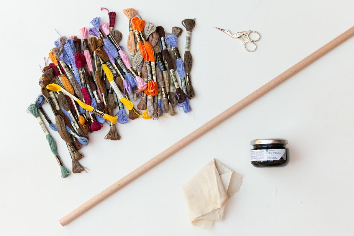 macramé con mouline - paso 01 - Visto en "I am a Mess Blog"