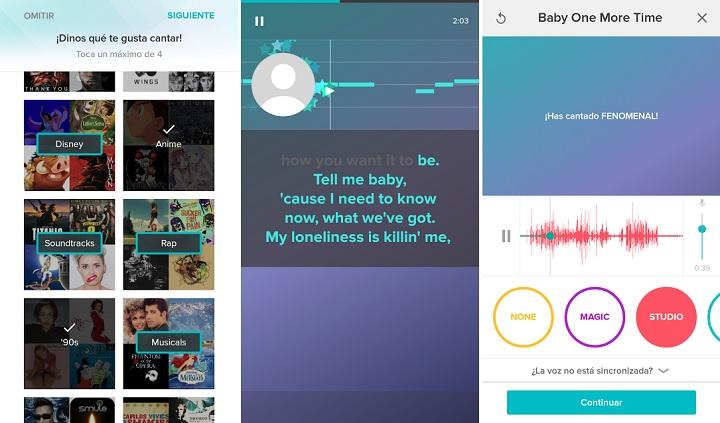 apps karaoke para Android aplicaciones para cantar descargar canciones grabar audio video sonido musica