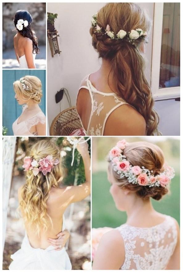 peinados de novia con flores naturales