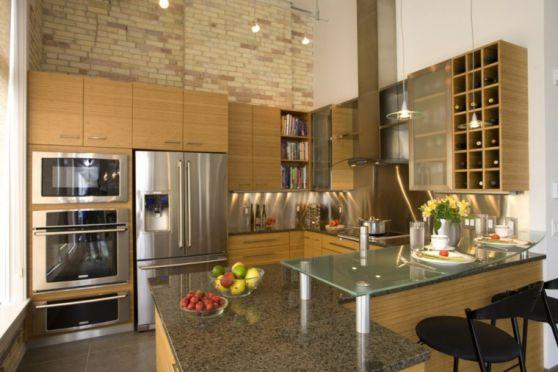 cocina-industrial-madera-ladrillo