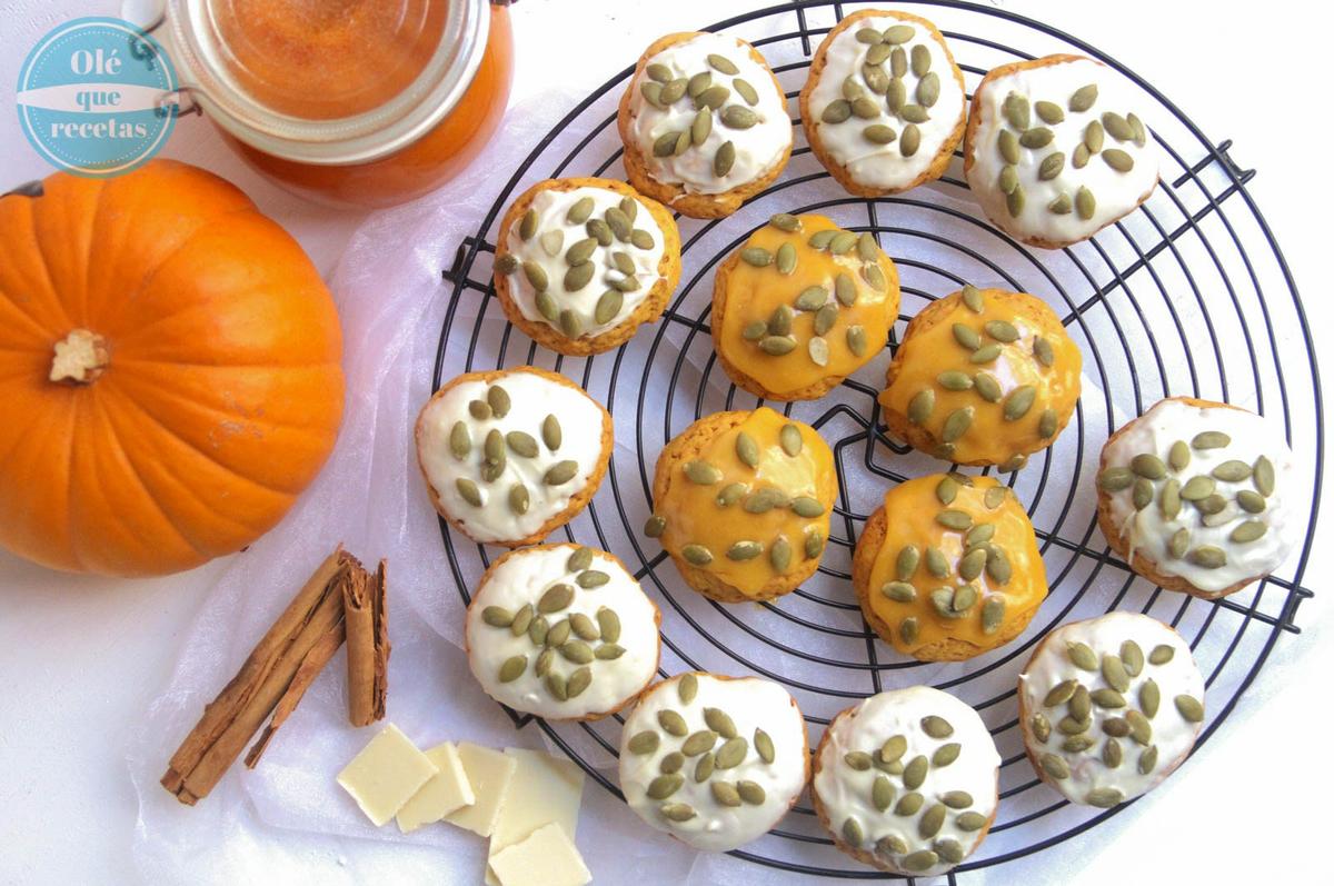 Galletas de calabaza con chocolate blanco