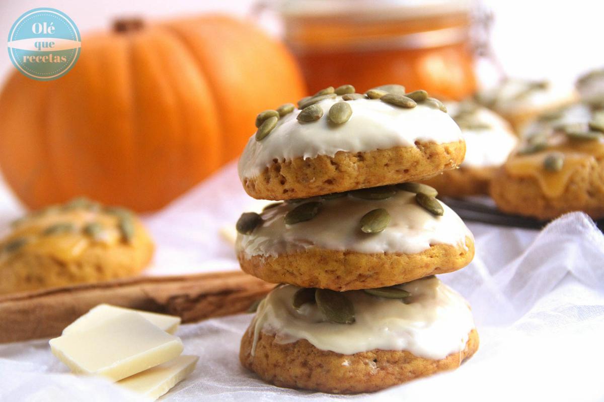 Galletas de calabaza con chocolate blanco