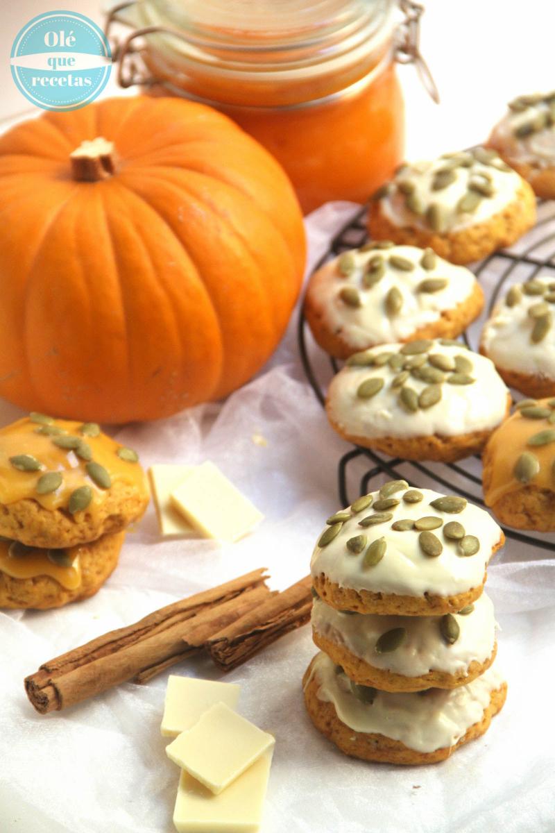 Galletas de calabaza con chocolate blanco
