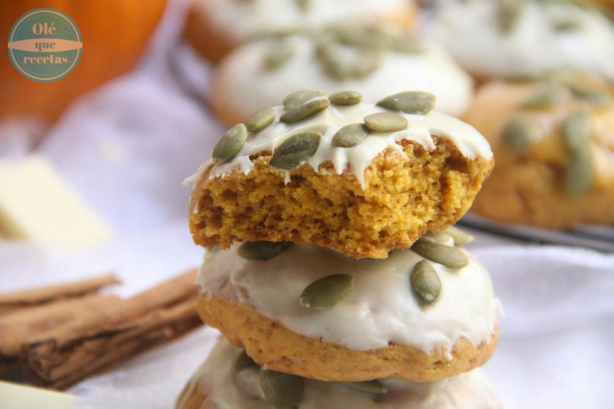 Galletas de calabaza con chocolate blanco