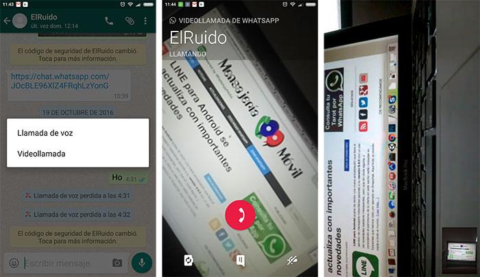Videollamadas en WhatsApp para Android