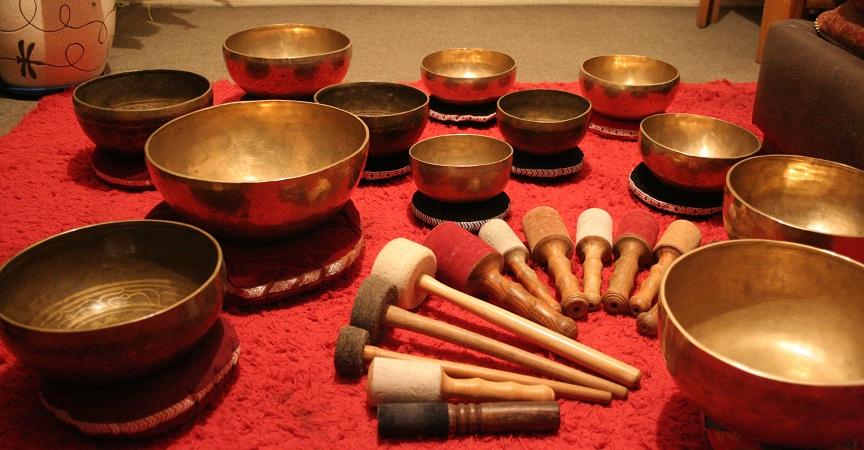 Los cuencos tibetanos tienen muchos tamaños