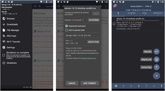 mejores apps para descargar torrents en android descarga peliculas series TV musica ISO linux cliente p2p compartir subida bajada aplicaciones
